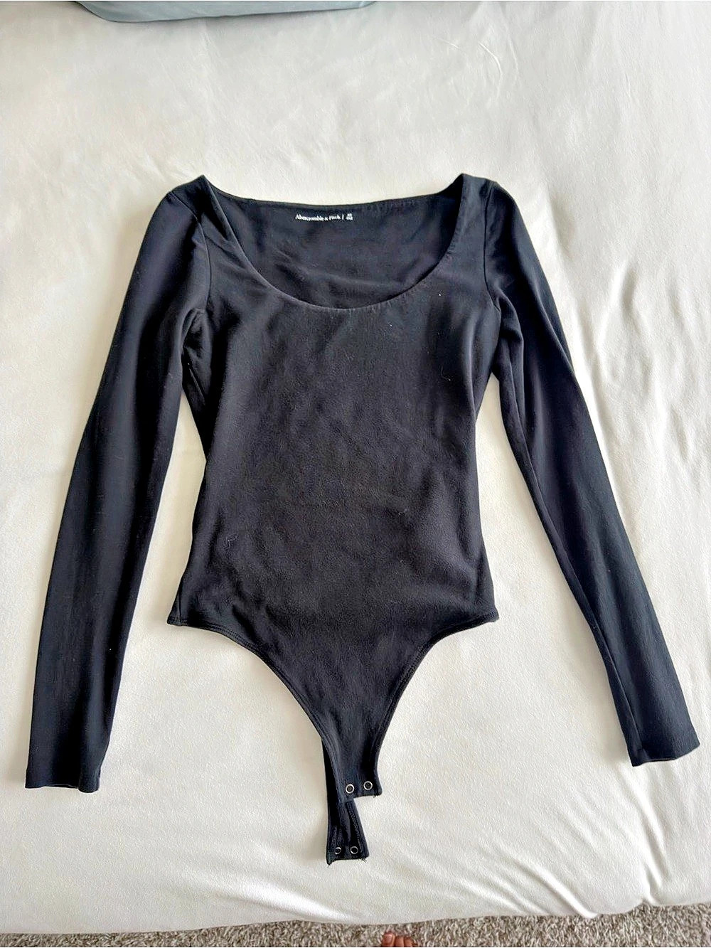 Abercrombie & Fitch Long-Sleeve Scoop Bodysuit Black XS